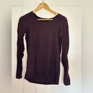 Lululemon Love Long Sleeve T Shirt plum purple small 4 6 lightweight Pima cotton